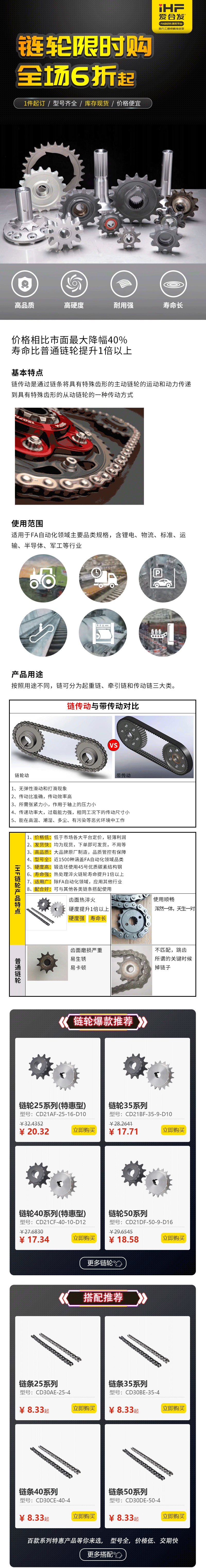 特惠現(xiàn)貨：鏈輪鏈條，成套搭配，更省錢、更耐用！