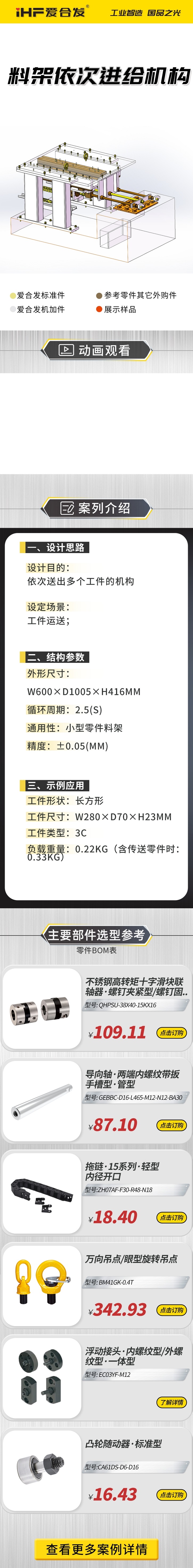 案例剖析：愛合發(fā)料雜架依次進(jìn)給機構(gòu)！